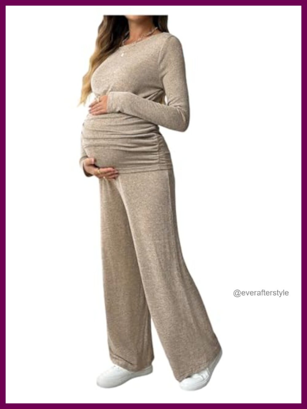Maternity 2 Piece Set Long Sleeve Nursing Top & Pants Fall Lounge